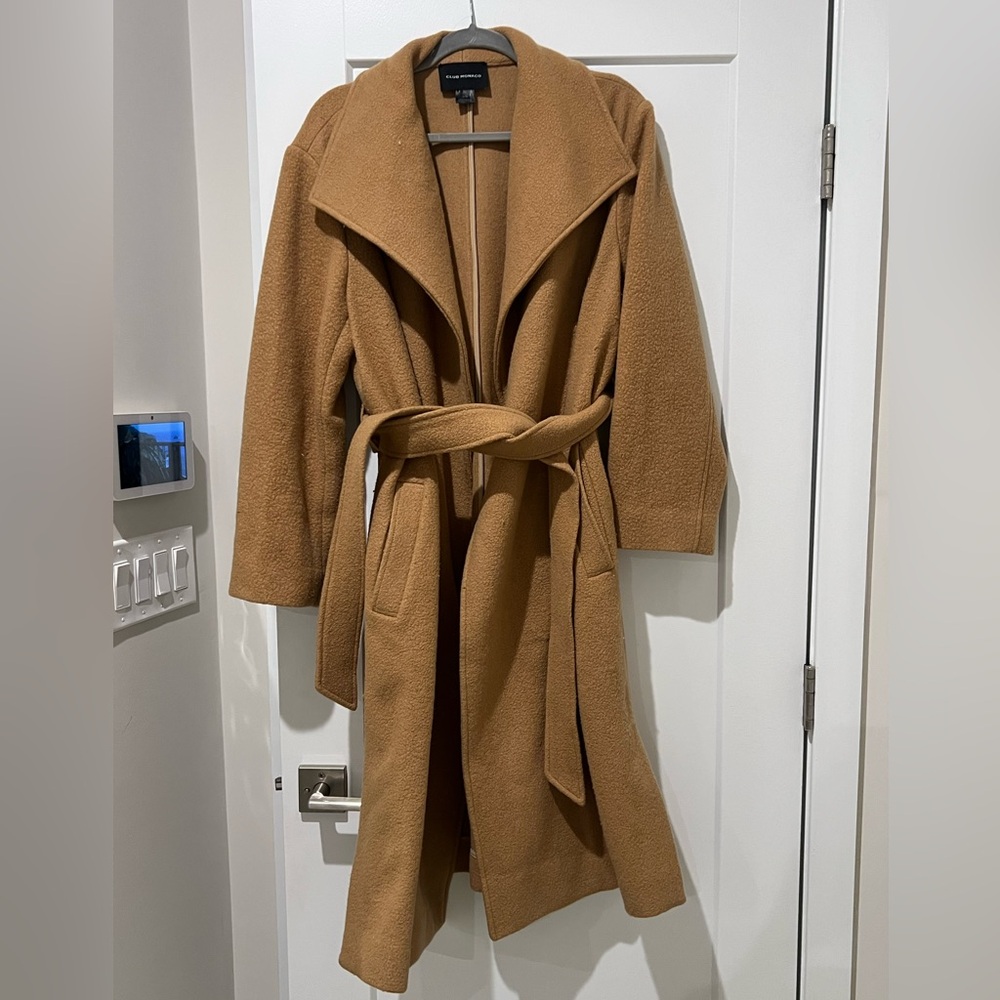 Club Monaco Camel Wool Trench Coat